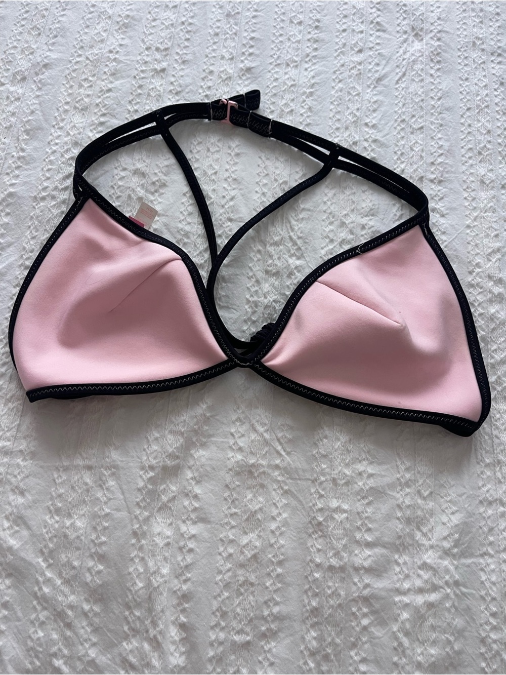 Victoria's Secret Pink and Black Triangle Bikini Top